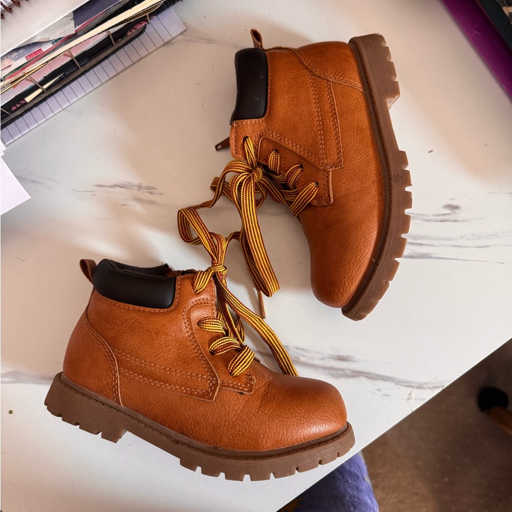 Carter's Tan Kids Boots with Striped Laces